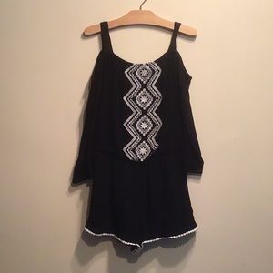Girls One-Piece Dressy Black Romper